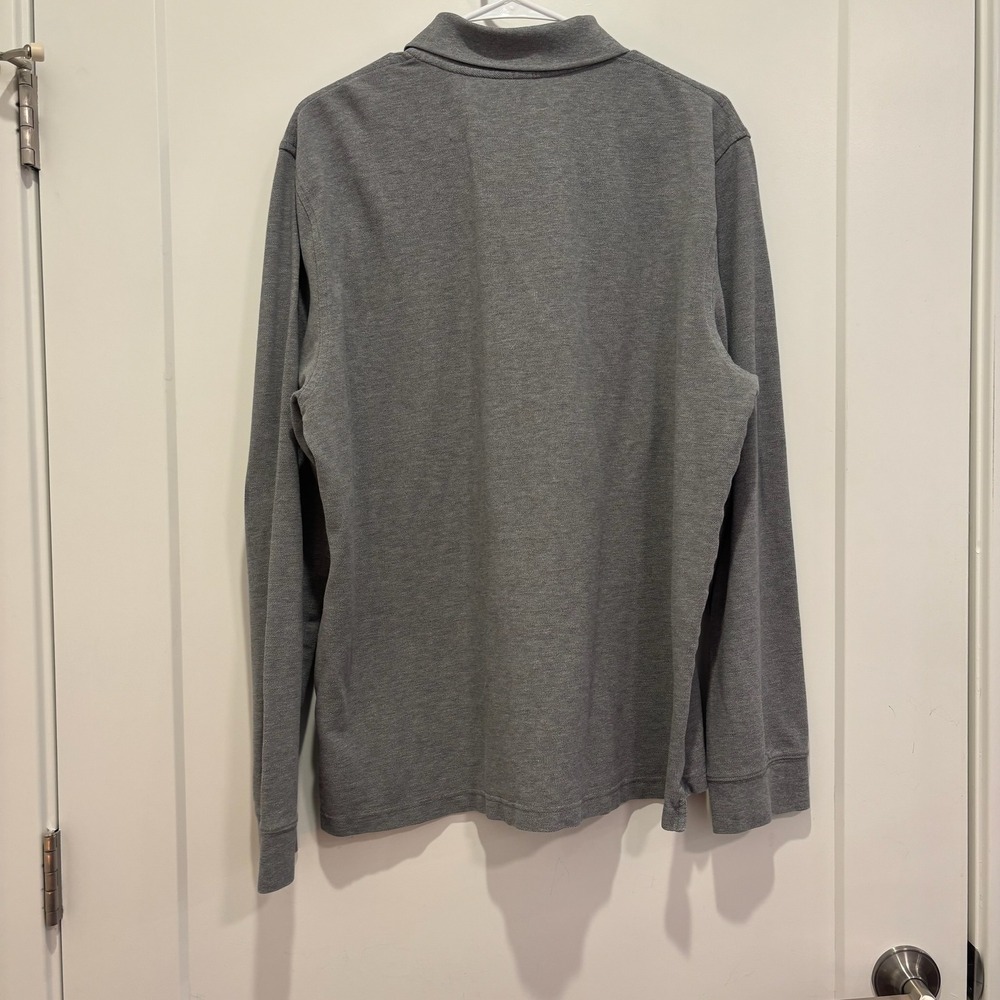 Brooks Brothers 1818 Performance Polo Shirt Mens XL Slim Fit Grey Long Sleeve - Picture 3 of 6